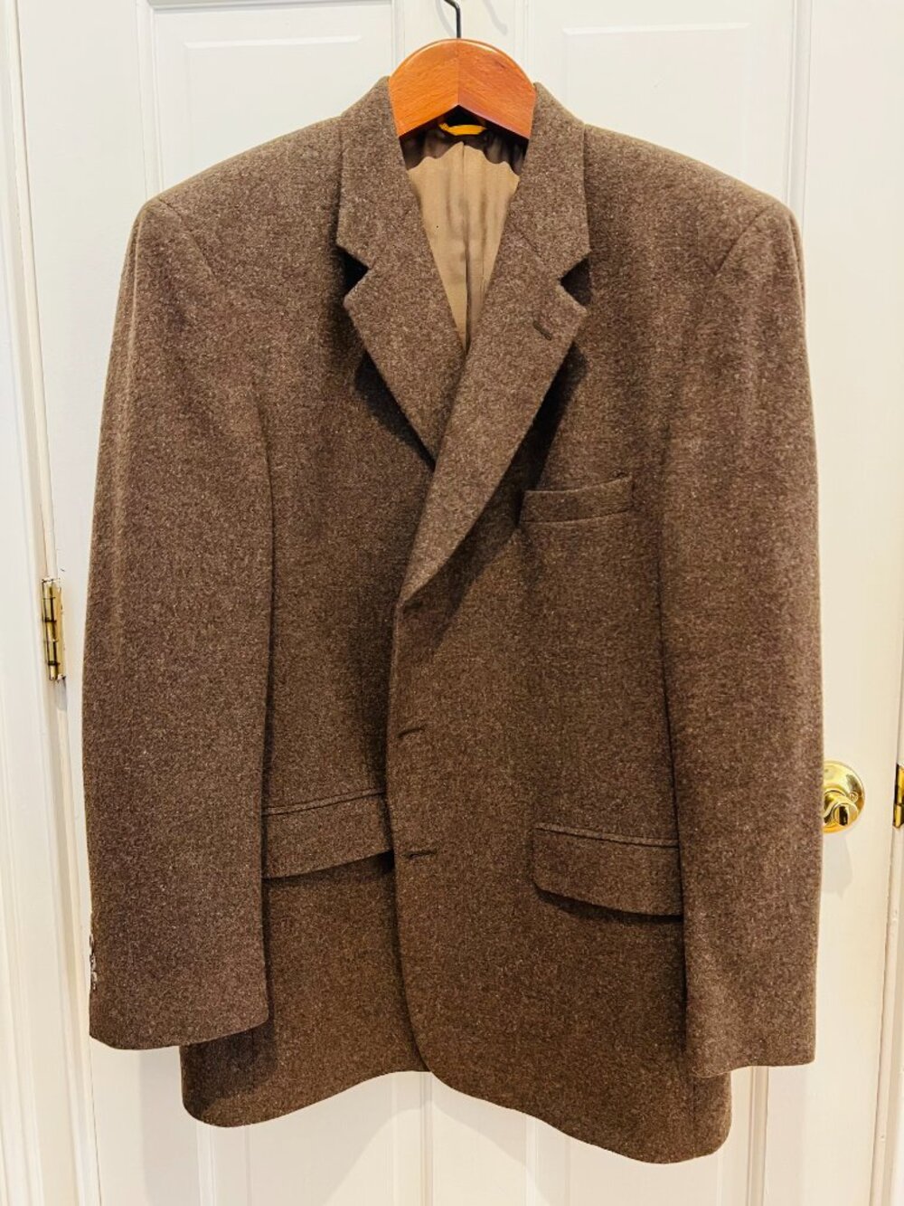 Bill Blass Sport Coat Mens 46 R Brown 100% Camel Hair Blazer Jacket 3 Button VTG